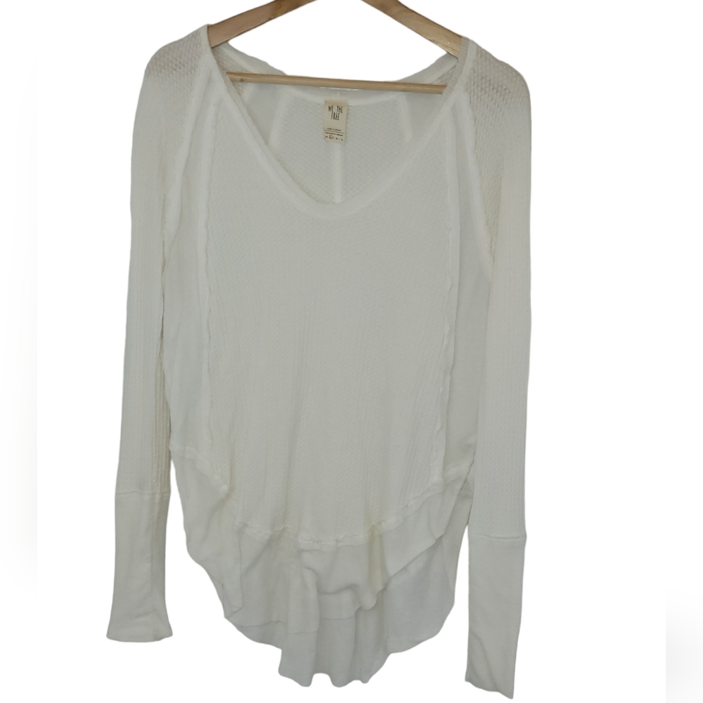 We The Free (Free People) Waffle Knit Thermal Long Sleeve Ivory Size XS